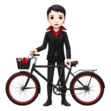 vampire stand with bicycle. sticker