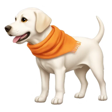 White Labrador with orange scarf  sticker