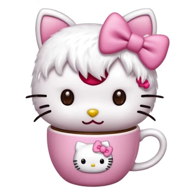 Hello kitty drinking coffe sticker