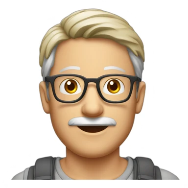 ein Mann Ende 50 mit rot-grauen Haaren, Halbglatze und Brille sticker