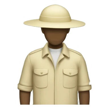 gardener pith helmet beige jacket trees sticker