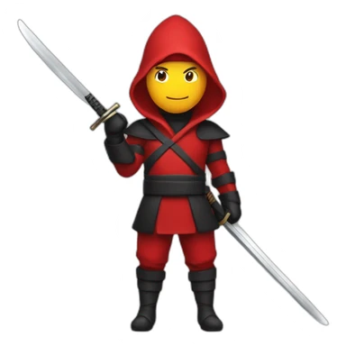Santa Claus ninja with black and red attire with ninja sword at back sticker