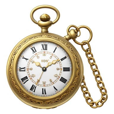 Old pocket watch with chain ￼ sticker