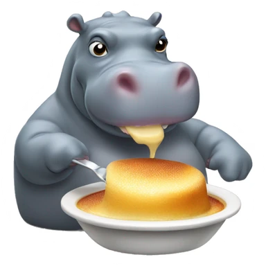 Hippo eating creme brulee sticker