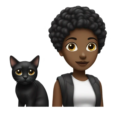 Black girl with black/white cat sticker