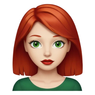 red hair with red lipstick  sticker