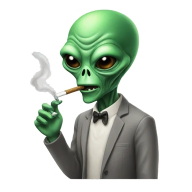 Alien smoking  sticker
