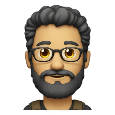 homem calvo de oculos de sol escuro e barbudo sticker