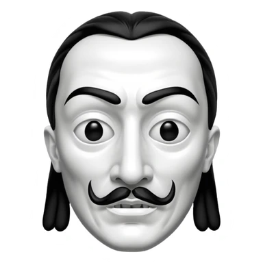 Money Heist, Dali mask (black-white), realistic sticker