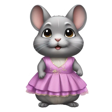 Chinchilla in dress sticker
