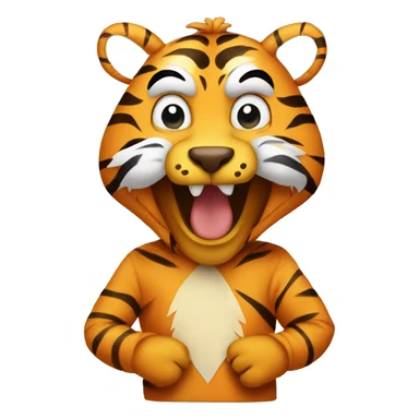 Tiger wearing chicken costume  sticker