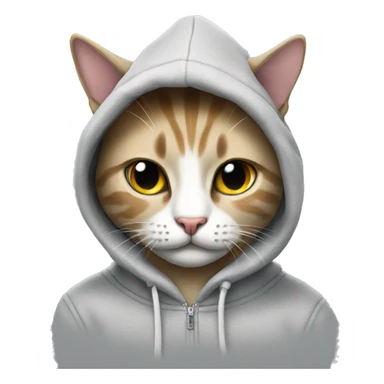 Cat wearing a skeloton hoodie  sticker