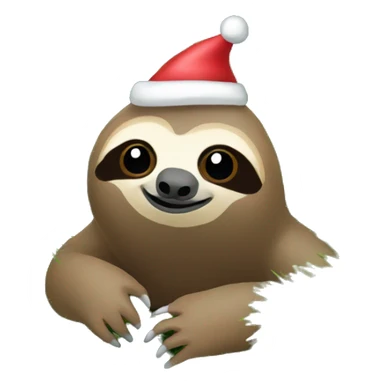 Sloth in a Christmas tree sticker