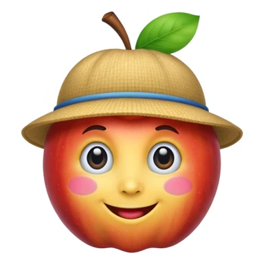 fruit with hat sticker