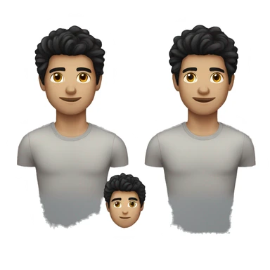 a young-faced man with salt & pepper black hair  sticker