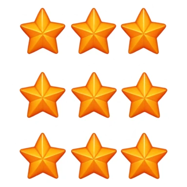 5 solid orange stars in a row sticker