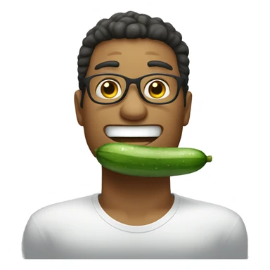 Smiley wearing cucumbers sticker