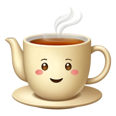 steaming cup of tea with tea bag sticker