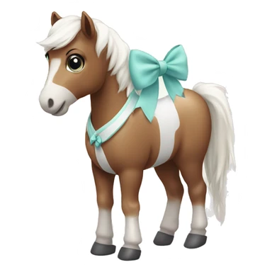 cute horse with a white bow sticker