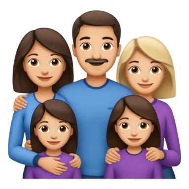 Light skin Hispanic family of 6 mom, dad, two 20 yr old daughters, 20 year old son, and 10 year old daughter sticker