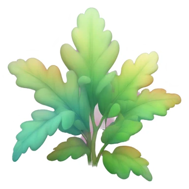 Iridescent hue gradient plant sticker