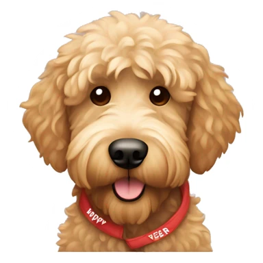 Labradoodle wearing Sweatshirt with happy new year Print  sticker