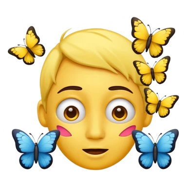 Emoji face dizzy with butterflies circling head  sticker