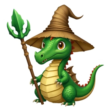 ein Drache mit einem Zauberstab in der Hand  und einem Hud  auf dem kopf und ein Bard sticker