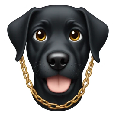 Black dog with a chain sticker