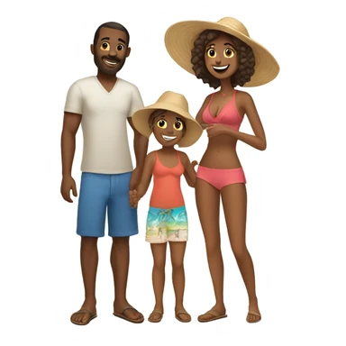 beach vacation family with a toddler sticker