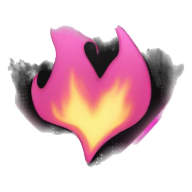 black heart with pink flames sticker