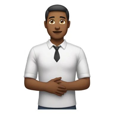 person with hands on chest sticker