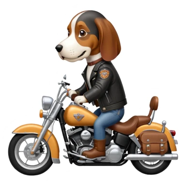 bassett hound on harley davidson sticker