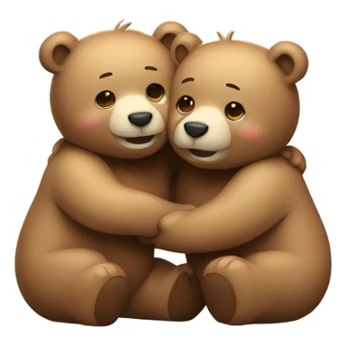 Couple of Happy bears kissing and hugging  sticker