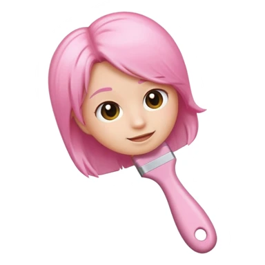 light pink hairbrush apple emoji style variation 2 sticker