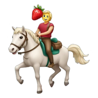 Fraise sur un chevale sticker