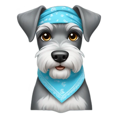 schnauzer with light blue bandana sticker