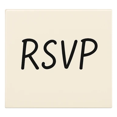 Make the background transparent. Keep the note with RSVP written on it in clear handwriting. sticker