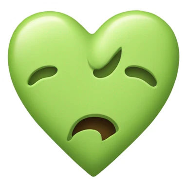 pistachio green colour broken heart. No face  sticker