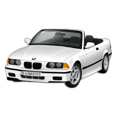 Bmw e36 white cabrio sticker