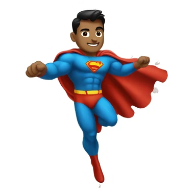 indian superman flying with a load of brands sticker