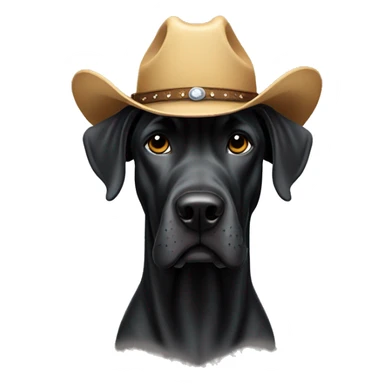 Black Great Dane in a cowboy hat sticker