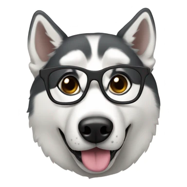 Husky with glasses sticker