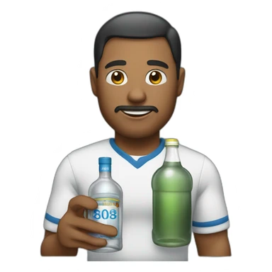 A man with bottle of vodka sticker