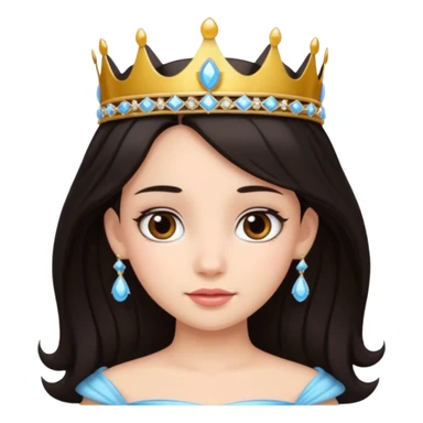young princess dark hair sticker