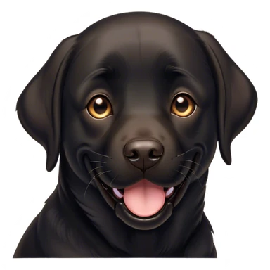 Cinematic Comical Black Labrador Portrait Emoji, Head tilted dramatically with an exaggeratedly amused expression, featuring a sleek black Fur with a glossy finish, wide, expressive brown eyes filled with playful disbelief, Simplified yet hilariously expressive features, highly detailed, glowing with a slightly sassy glow, high shine, dramatic yet playful, stylized with an air of cheeky mischief, bright and endearing, soft glowing outline, capturing the essence of a spirited and over-the-top companion, so meme-worthy it feels like it could side-eye its way into internet fame instantly! sticker