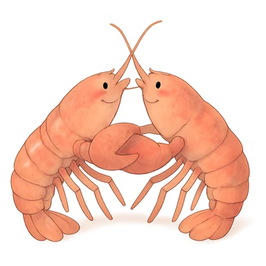 ghibli style lobsters in love, soft colors, romantic mood sticker