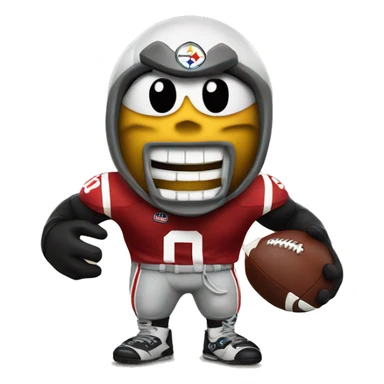 Brutus the buckeye wearing mascot a Pittsburgh Steelers jersey sticker