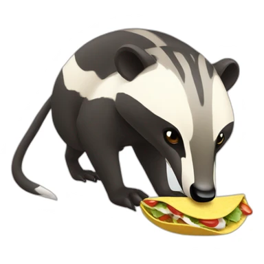 Badger eating a taco sticker