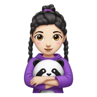 A panda girl with purple hearts  sticker